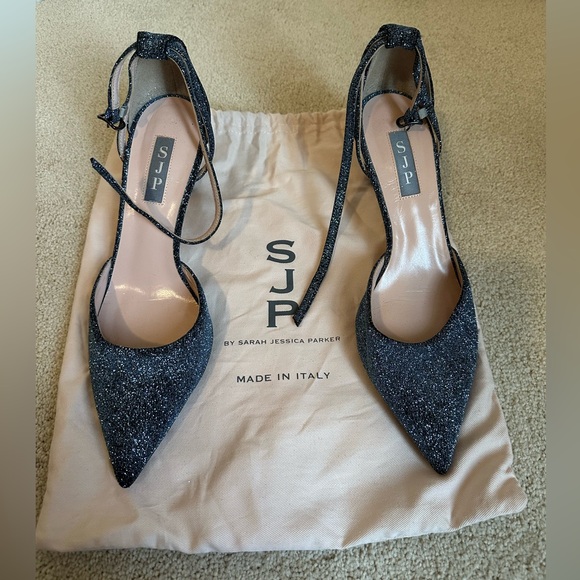 SJP by Sarah Jessica Parker Quest blue sparkle heels size 39 (EU) 8.5 (US) - Picture 4 of 6
